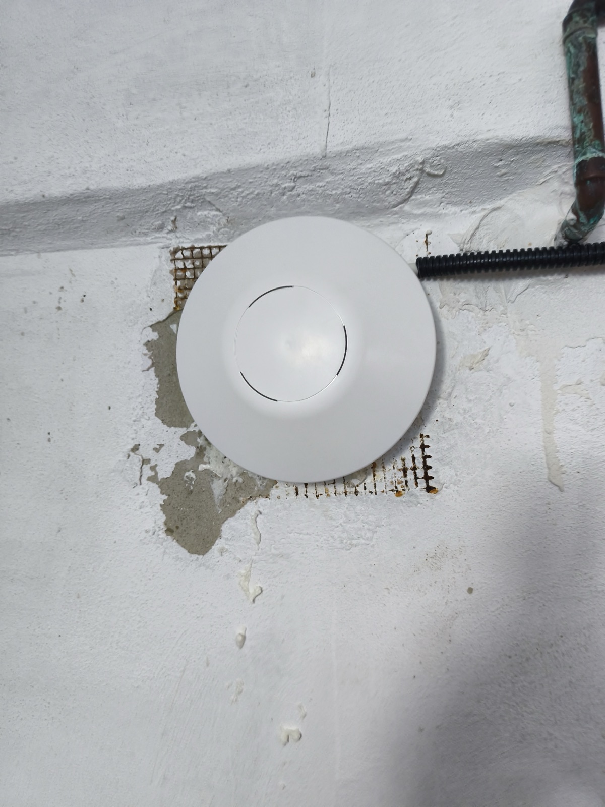 Ventilation valve close-up during installation