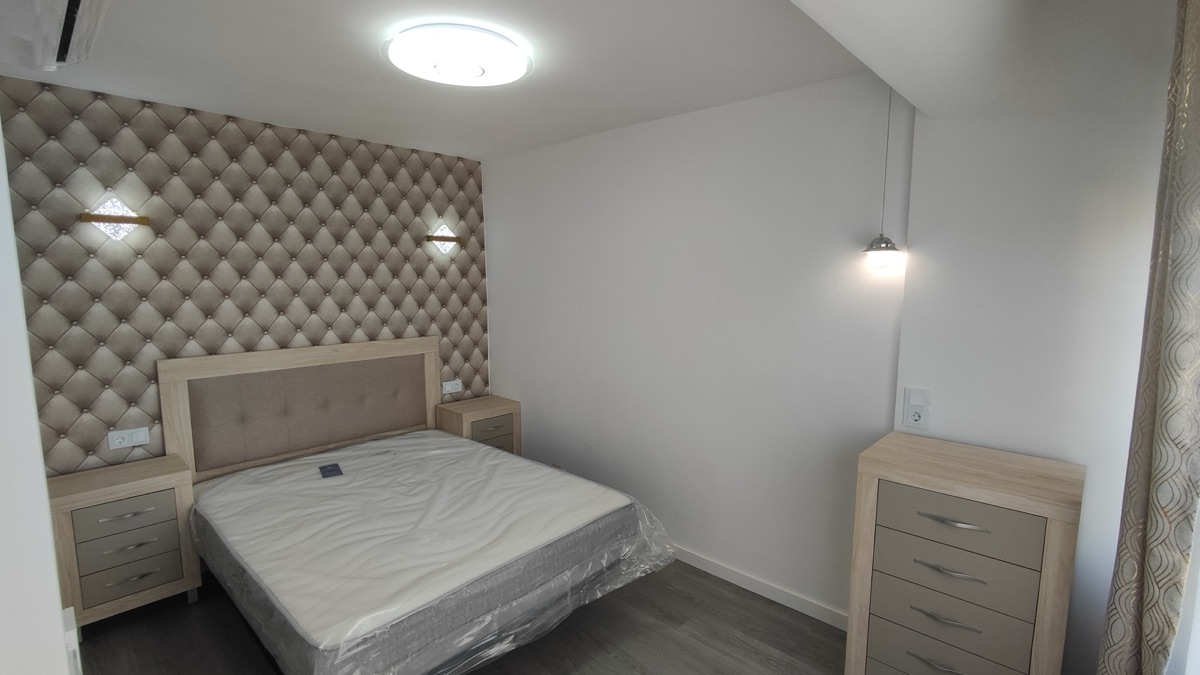 Bedroom lighting — sconces and ceiling light