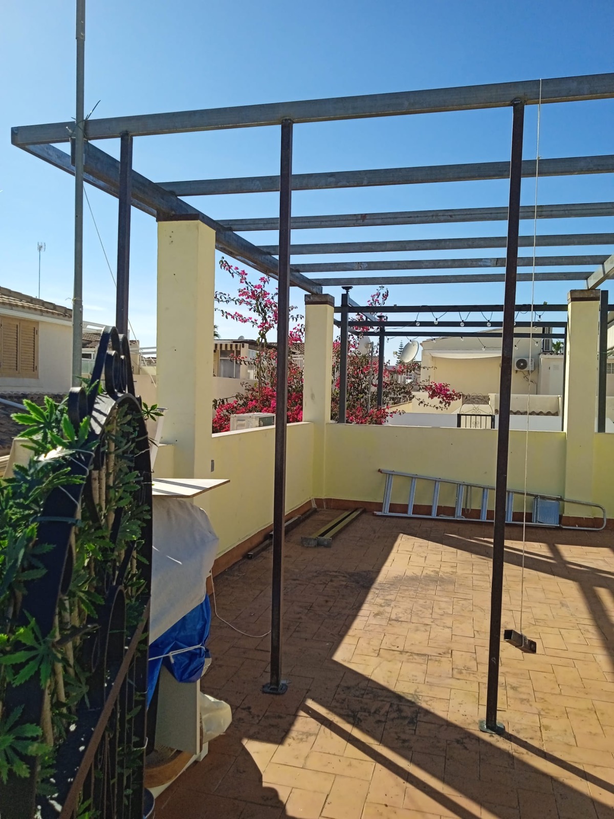 Pergola frame on terrace