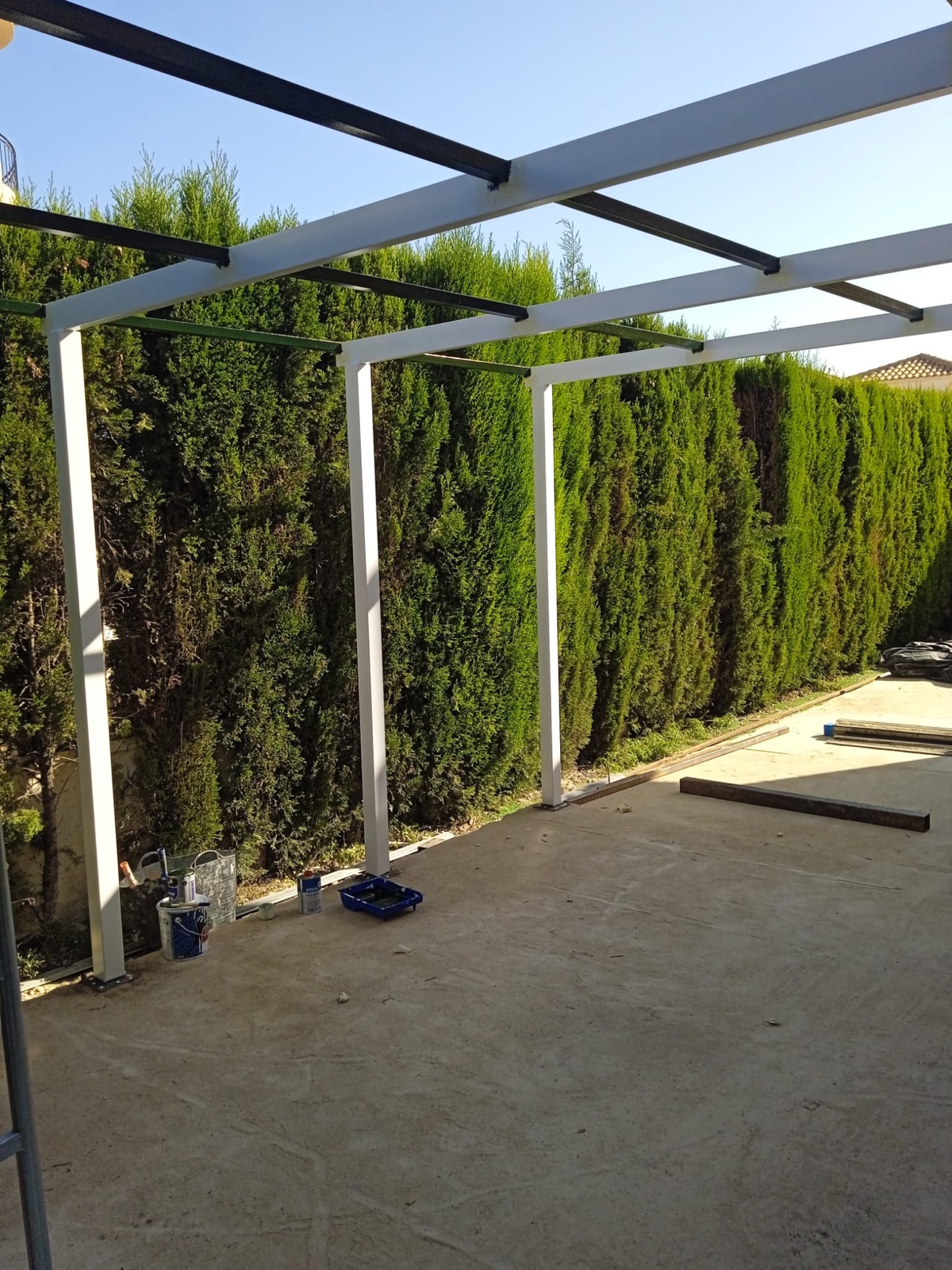 Pergola — frame painted white